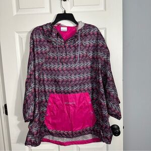 Columbia Flash Forward rain poncho, sz XL, polyester, travel, packable, light